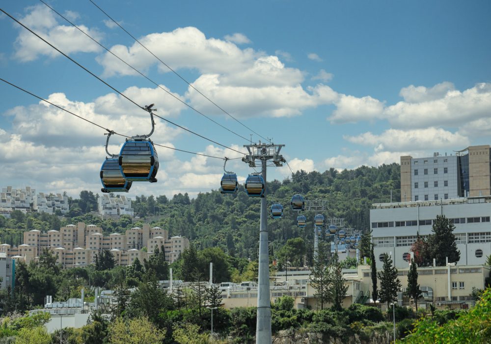 The new cable car in Haifa that connects the University of Haifa and the Technion Institute to the Central Transportation Station.